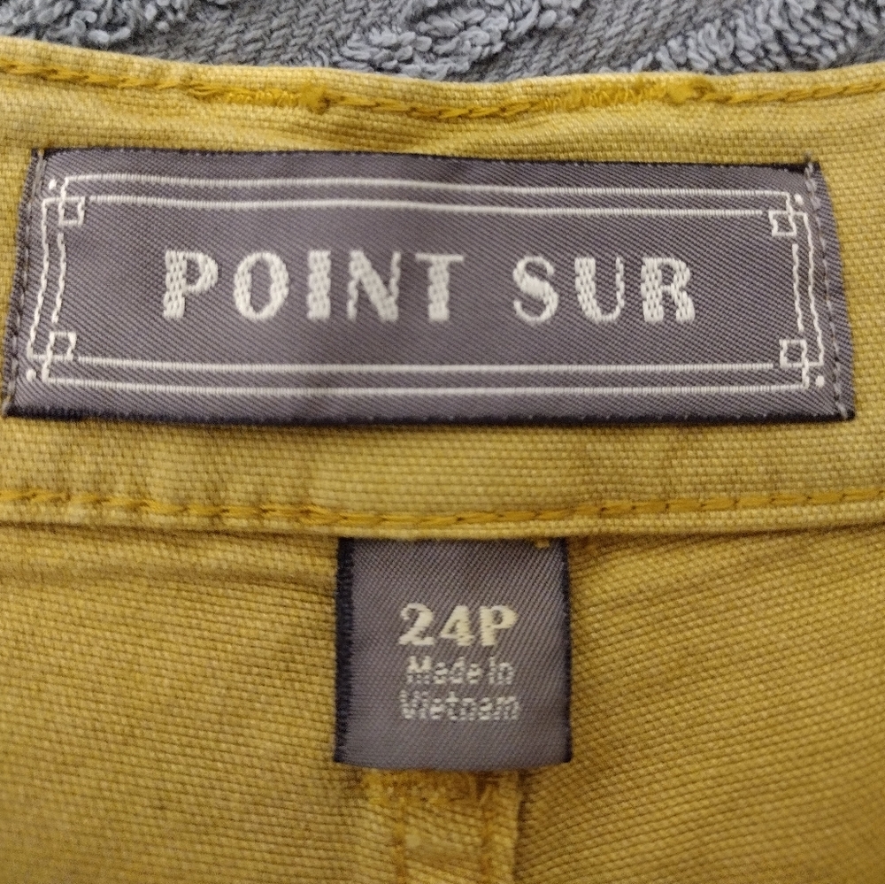 Point Sur J. Crew Wide Leg Crop Pants Women's 24P Mustard Yellow Boho Retro 90s - Picture 8 of 10